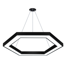 LPL-002 | Závěsné LED stropní svítidlo 80W | šestiúhelník | hliník | CCD nebliká | Φ120x6