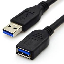UE3.0-2M-Black | USB 3.0 prodlužovací kabel | zástrčky samec + samice | 2 metry