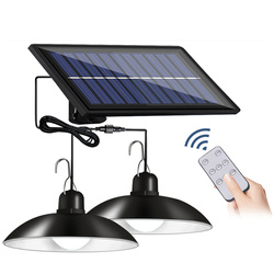LD-03 | Set of two hanging garden LED solar lamps with a twilight sensor IP44 | 2x 30 SMD LEDs | IR remote control