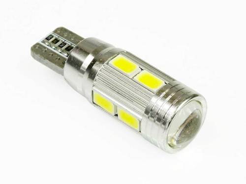 Automotive LED bulb W5W T10 10 SMD 5630 CAN BUS lens