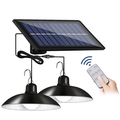 LD-03 | Set of two hanging garden LED solar lamps with a twilight sensor IP44 | 2x 30 SMD LEDs | IR remote control