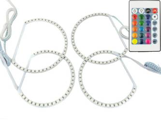 Ein Satz von RGB LED-Ringen - 4 Ringe mit Reglern und Fernbedienung