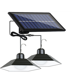 LD-02 | Set aus zwei hängenden LED-Solarlampen für den Garten mit Dämmerungssensor IP44 | 2x 30 SMD-LEDs | IR-Fernbedienung