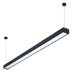 Lineare Hängelampe 120 cm | Schwarzes Office-LED-Modul 20W | Lampenbreite 7 cm