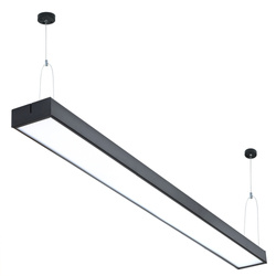 Lineare Hängelampe 120 cm | Schwarzes Office-LED-Modul 30W | Lampenbreite 10 cm