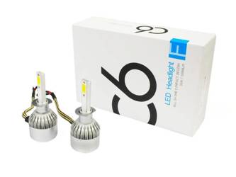 Set von 6 LED-Lampen H1 Bridgelux COB ™ 7600 lm