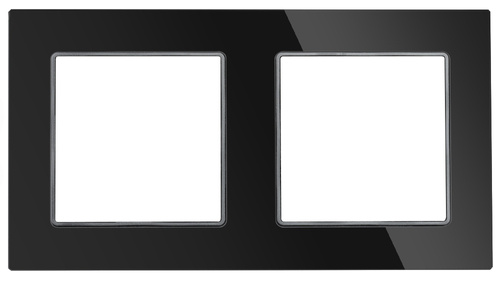 SC80-2 | Doppelrahmen für Einsätze F60 | Schwarzes gehärtetes Glas