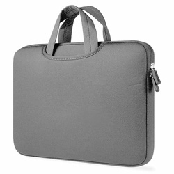 BR04 | Neopreno krepšys, 15,6 colio nešiojamojo kompiuterio rankovė | rankenos, dvi šoninės kišenės | pilka