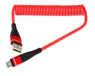 AM32 | Micro USB 1M | Spiralny kabel USB do ładowania telefonu | Quick Charge 3.0 2.4A