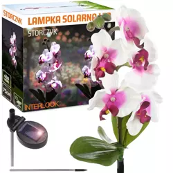 FLD-23-WP | Kwiatek solarny | Ogrodowa lampa solarna LED Storczyk | 75 cm, 600 mAh