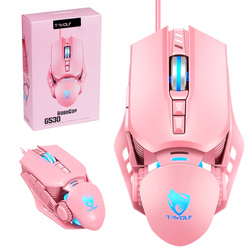 G530 | Różowa gamingowa myszka komputerowa, przewodowa, optyczna, USB | podświetlenie LED RGB | 1200-6400 DPI, 7 przycisków