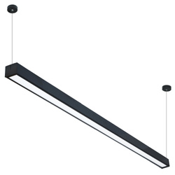 Liniowa lampa wisząca 120 cm | Biurowy, czarny moduł LED 20W | Szerokość lampy 5 cm 