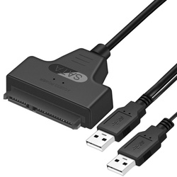 SATA08 | Adapter USB 2.0 - SATA z dodatkowym wtykiem do dysków SSD/HDD 2,5"
