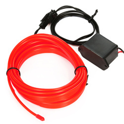 Zestaw El Wire Czerwony 4M - Światłowód Ambient Light EL Wire z dołączonym inverterem 12V