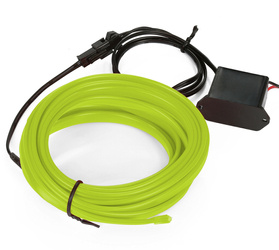 Zestaw El Wire Limonkowy 1M - Światłowód Ambient Light EL Wire z odzielnym inverterem 12V
