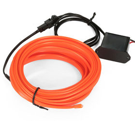 Zestaw El Wire Pomarańczowy 3M - Światłowód Ambient Light EL Wire z odzielnym inverterem 12V