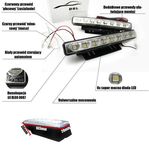 DRL 02 | Światła LED do jazdy dziennej | diody SMD 3528