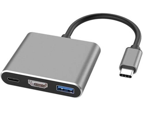 HDTC-20CM | Adapter USB-C Typ-C 3.1 do HDMI / USB-C / USB | 4K | do Macbook Air