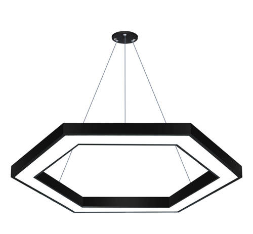 LPL-002 | Lampa sufitowa wisząca LED 80W | heksagon | aluminium | CCD niemrugająca | Φ120x6