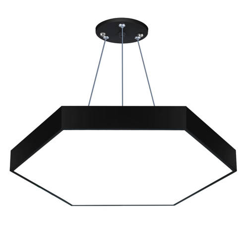 LPL-003 | Lampa sufitowa wisząca LED 50W | heksagon pełny | aluminium | CCD niemrugająca | Φ60x6