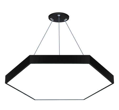 LPL-003 | Lampa sufitowa wisząca LED 80W | heksagon pełny | aluminium | CCD niemrugająca | Φ80x6