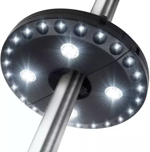 LY-G003 | Lampa pod parasol ogrodowy ⌀22-45mm | 28 diod LED, 3 tryby świecenia, zasilanie 4x AA