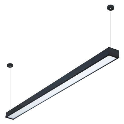 Liniowa lampa wisząca 120 cm | Biurowy, czarny moduł LED 20W | Szerokość lampy 7 cm