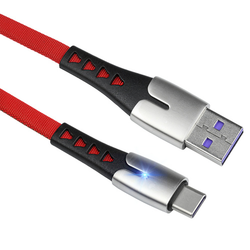 UC-008 | Type-C 1M | Kabel USB 5A z diodą LED do telefonu
