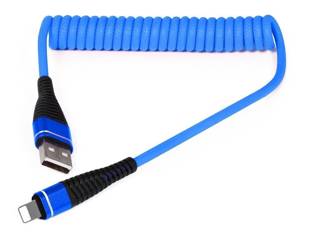 AM32 | Blixt 1M | Spiral USB-kabel för laddning av telefonen | Snabbladdning 3.0 2.4A
