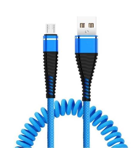 AM32 | Micro USB 1M | Spiral USB-kabel för laddning av telefonen | Snabbladdning 3.0 2.4A