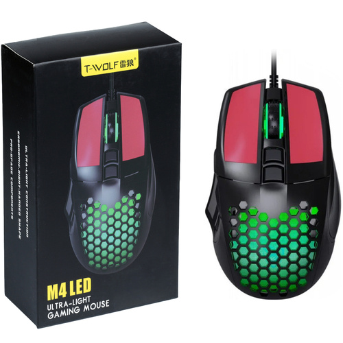 M4 | Ігрова комп&#39;ютерна миша дротова, оптична, USB | RGB світлодіодне підсвічування | 1200-4000 DPI, 7 кнопок